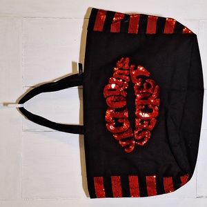 NWT Victoria's Secret sequin kiss weekender bag